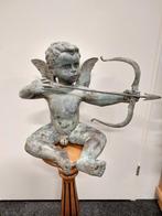 Zeldzaam zinken beeld van zittende Engel/Cupido - 37cm, Ophalen