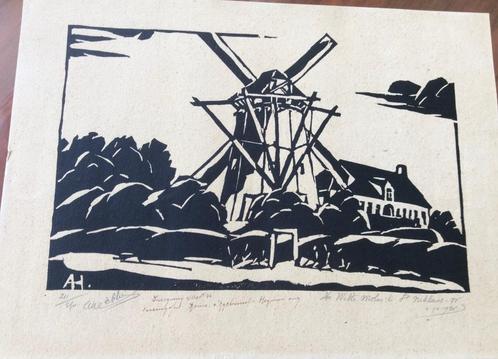 Afdruk van de Witte Molen te Sint-Niklaas, 1936, Antiek en Kunst, Kunst | Overige Kunst, Ophalen of Verzenden