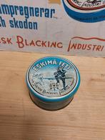 Vintage Eskima Fett Reclameplaat + Blik - Zweden 1940/50, Ophalen of Verzenden, Gebruikt, Reclamebord