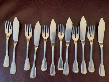 Wellner vintage verzilverd visbestek 6 personen beschikbaar voor biedingen
