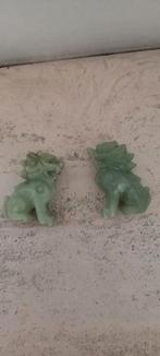 2 Leeuwen jade, Antiek en Kunst, Kunst | Beelden en Houtsnijwerken, Ophalen of Verzenden