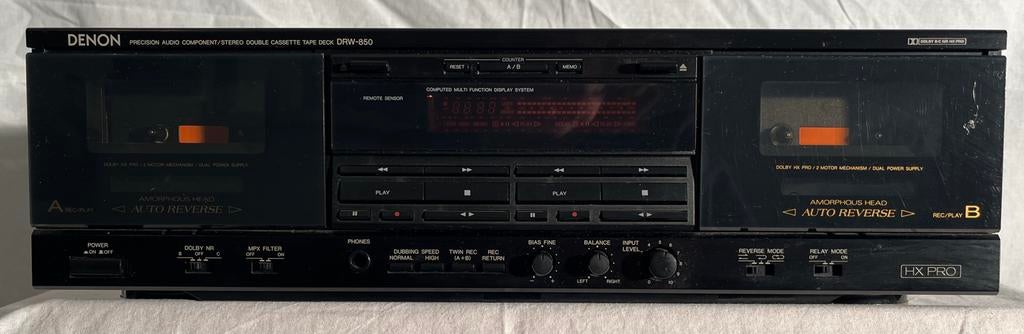 Denon DRW-850 Dubbel Cassettedeck - Zeldzaam -Dolby - HX PRO, Ophalen of Verzenden