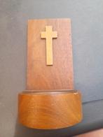 Houten wijwatervat met kunststof bakje, Ophalen of Verzenden