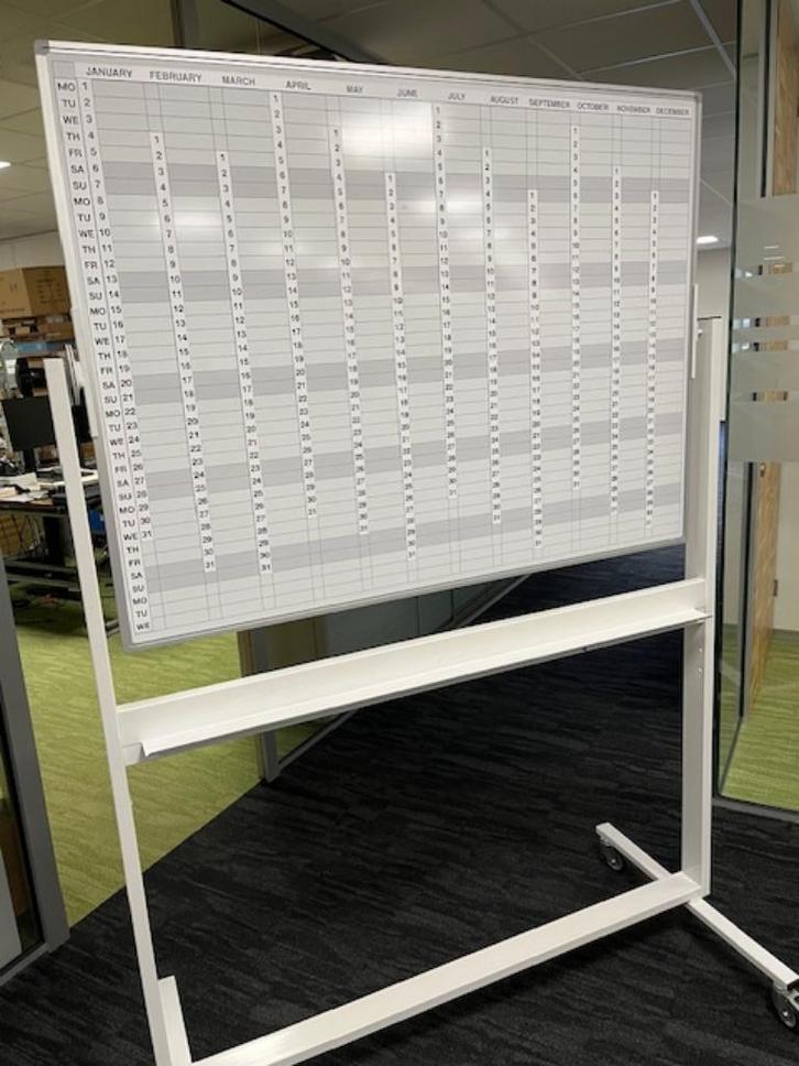 Jaarplanner / Whiteboard-Magnetisch-Kantelbaar-Verrijdbaar, Huis en Inrichting, Woonaccessoires | Memoborden, Zo goed als nieuw