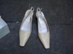 GRATIS VERZENDEN NIEUWE BEIGE LEREN LUXE SLINGBACKS MT 39,5