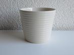 Witte geribbelde bloempot, Rond, Binnen, Ophalen of Verzenden, Zo goed als nieuw
