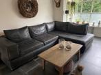 Mooie grote lounge/ hoekbank grijs leer, Huis en Inrichting, Ophalen, Gebruikt, Leer, Landelijk, industrieel, modern, stoer