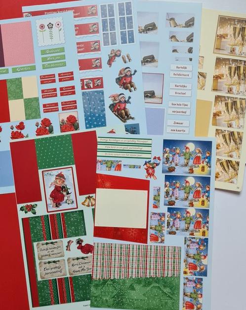 6 Kerst knipvellen  en 9 (A4) Onderkaart  A4 vellen, Hobby en Vrije tijd, Kaarten | Zelf maken, Nieuw, Knipvel, Kerst, Ophalen