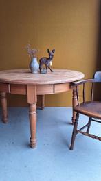 Ronde Grenen vintage dinner Tafel met 4 Lades, demontabel, Ophalen, Gebruikt, Vintage, Rond