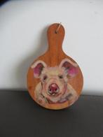 Klein houten wand bordje, schilderkunst Kootstra, varkentje, Ophalen of Verzenden