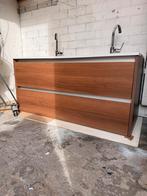 Wastafel met dubbele wasbak (incl. gratis kast), Ophalen, 100 tot 150 cm, Zo goed als nieuw, Minder dan 100 cm