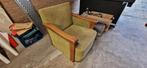 Degelijke comfortabele fauteuil met groene stof, Gebruikt, Stof, Ophalen