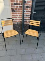 2 Tuinstoelen Hout/Metaal t.e.a.b., Ophalen, Gebruikt, Twee, Zwart