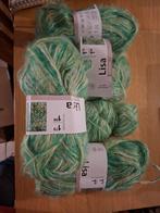 5 bollen Lisa garen - groen/wit, Ophalen of Verzenden, Nieuw, Breien of Haken, Wol of Garen