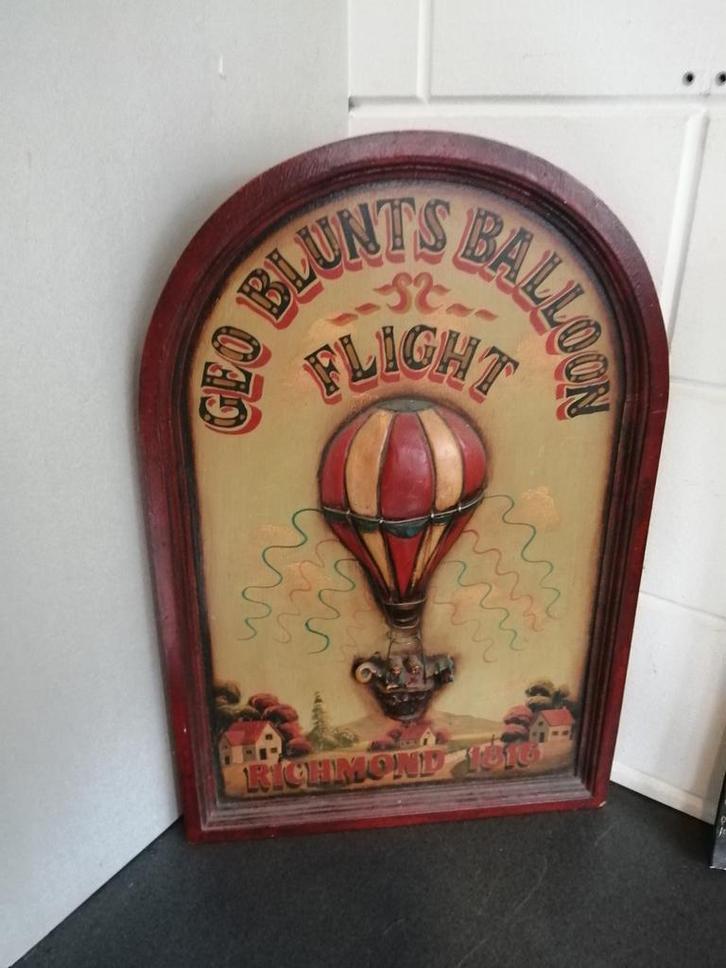 PRACHTIG OUD HOUTEN 3D PUB BORD 60X40 CM MOOIE STAAT, Antiek en Kunst, Curiosa en Brocante, Ophalen of Verzenden