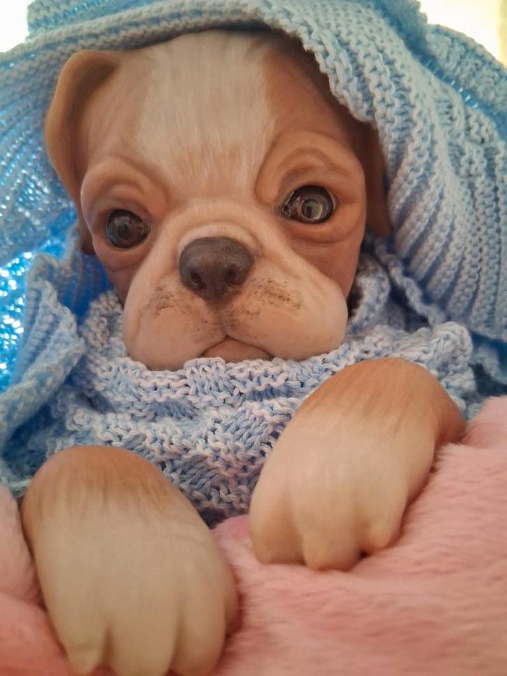 Reborn baby puppy Karin Rosman, Verzamelen, Poppen, Ophalen of Verzenden