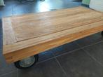 Industriële Salontafel teakhout, Ophalen, Gebruikt, 50 tot 100 cm, 100 tot 150 cm