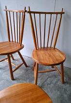 Vintage stoel de Ster Geldermalsen spijlenstoel retro design, Huis en Inrichting, Stoelen, Ophalen, Gebruikt, Twee, Bruin