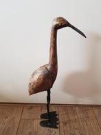 Vogel van hout en metaal 48 cm hoog, Antiek en Kunst, Kunst | Designobjecten, Ophalen of Verzenden