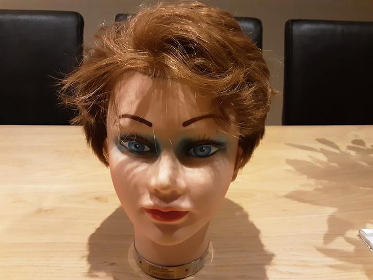 Kapper Oefenhoofd met Haar, Sieraden, Tassen en Uiterlijk, Uiterlijk | Haarverzorging, Gebruikt, Overige typen, Ophalen of Verzenden