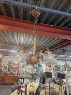 Antieke Bronzen Hanglamp met Roos Design, Ophalen of Verzenden