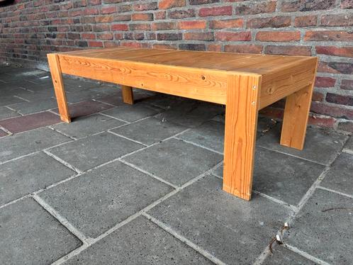 Vintage houten Lattenbank jaren 70, Huis en Inrichting, Tafels | Salontafels, Gebruikt, Minder dan 50 cm, 100 tot 150 cm, Rechthoekig