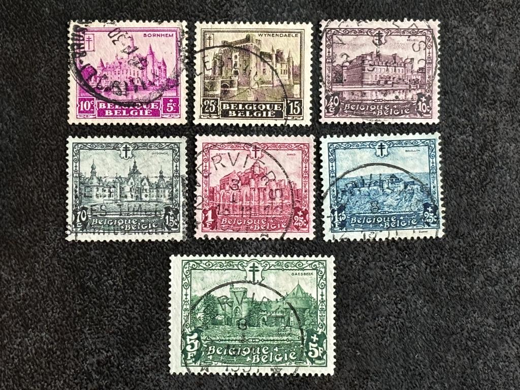 1930 OBP 308-314 Tuberculose bestrijding Kastelen reeks, Postzegels en Munten, Frankeerzegel, Ophalen of Verzenden, Gestempeld