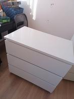 Malm ladekast hoogglans wit, Ophalen, Gebruikt, 50 tot 100 cm, 3 of 4 laden