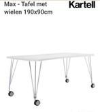 Kartell Max Bureau op Wielen - 190x90, Ophalen, Met wielen, Zo goed als nieuw, Bureau