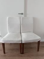 2 Eetkamerstoel ikea bergmund beige met noten poten gebruikt, Ophalen, Gebruikt, Stof, Twee