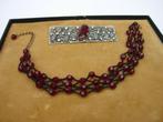BROCHE EN COLLIER, Sieraden, Tassen en Uiterlijk, Antieke sieraden, Verzenden, Overige materialen, Overige typen, Met edelsteen