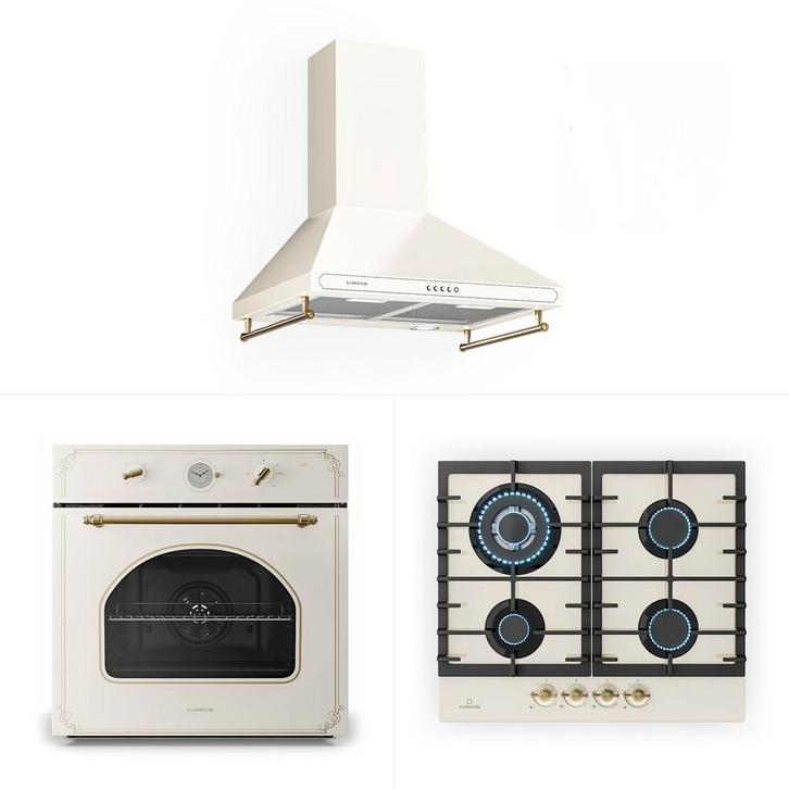 Klarstein Victoria Serie: Oven, Kookplaat & Afzuigkap Inbouw, Witgoed en Apparatuur, Fornuizen, Zo goed als nieuw, Inbouw, Gas