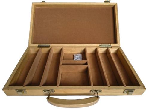 Houten Pokerkoffer – Luxe Opbergkist voor 300 Pokerchips, Hobby en Vrije tijd, Gezelschapsspellen | Kaartspellen, Nieuw, Een of twee spelers