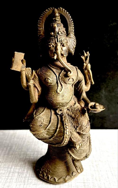 Antiek zeldzame Bronzen Ganesha Beeld uit Noord-India, Antiek en Kunst, Kunst | Niet-Westerse kunst, Ophalen of Verzenden
