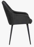 Eetkamerstoel - Zwart - Fluweel - Velvet - Met Armleuning, Huis en Inrichting, Stoelen, Ophalen, Zwart, Nieuw, Metaal