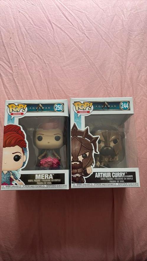 Funko pop - Marvel, Aquaman - Mera 250 + Arthur Curry 244, Verzamelen, Poppetjes en Figuurtjes, Zo goed als nieuw, Ophalen of Verzenden