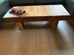Robuuste houten salontafel 120x50, Ophalen, 100 tot 150 cm, 50 tot 100 cm, Zo goed als nieuw