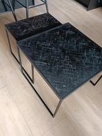 Zwarte vierkante salontafeltjes, Huis en Inrichting, Tafels | Salontafels, Ophalen, 50 tot 100 cm, Vierkant, 50 tot 100 cm