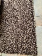 Hoogpolig bruin-beige vloerkleed met franjes 240 x 200 cm, Huis en Inrichting, Stoffering | Tapijten en Kleden, Ophalen, Gebruikt