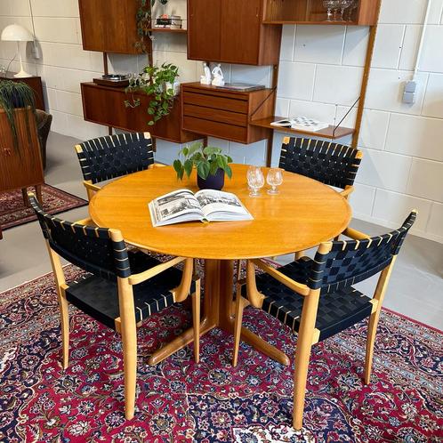 - Vintage eettafel, eiken •Skovby Møbelfabrik• Deens -, Huis en Inrichting, Tafels | Eettafels, Gebruikt, 100 tot 150 cm, Vijf personen of meer
