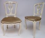 Set van 2 antieke wit gelakte Louis XV stoelen, Ophalen, Gebruikt, Twee, Wit