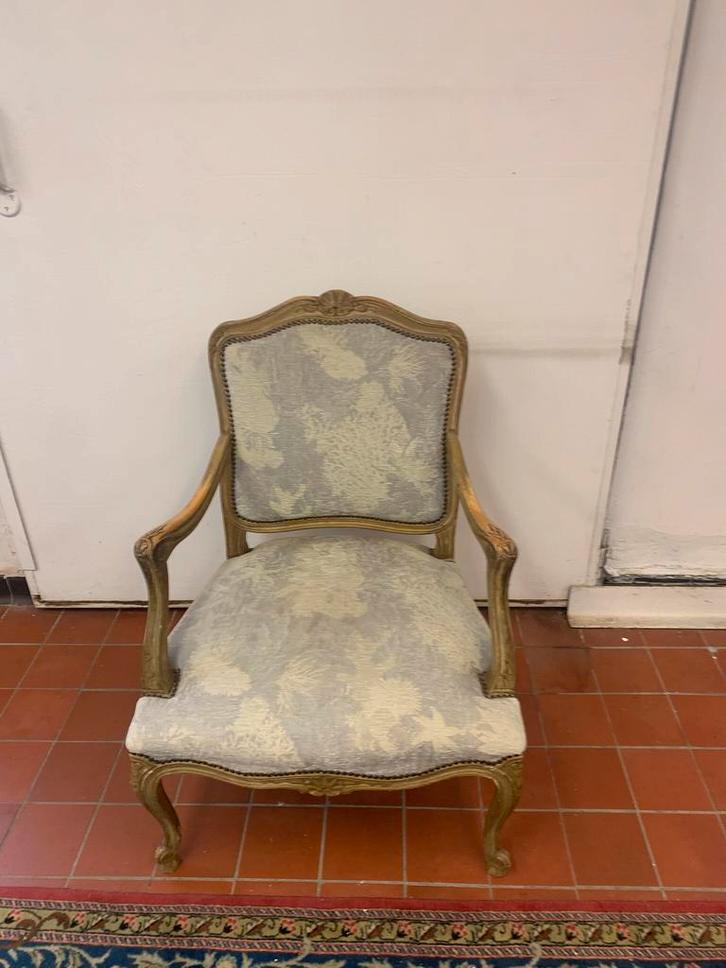 Brocante barok stoel, gestofferd met gobelin., Antiek en Kunst, Antiek | Meubels | Stoelen en Banken, Ophalen of Verzenden