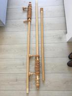 Drie blankhouten gordijnroedes met ringen en toebehoren., Huis en Inrichting, Ophalen, Gebruikt, Minder dan 100 cm