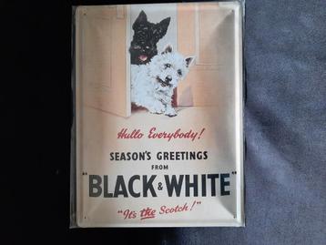 Nieuw metalen reclamebord Black&White whisky.  beschikbaar voor biedingen