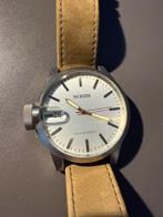 Nixon Herenhorloge met lederen band, Overige merken, Staal, Polshorloge, Ophalen of Verzenden