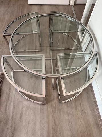 salontafel met uitschuifbare bijzettafel Zo goed als nieuw! beschikbaar voor biedingen