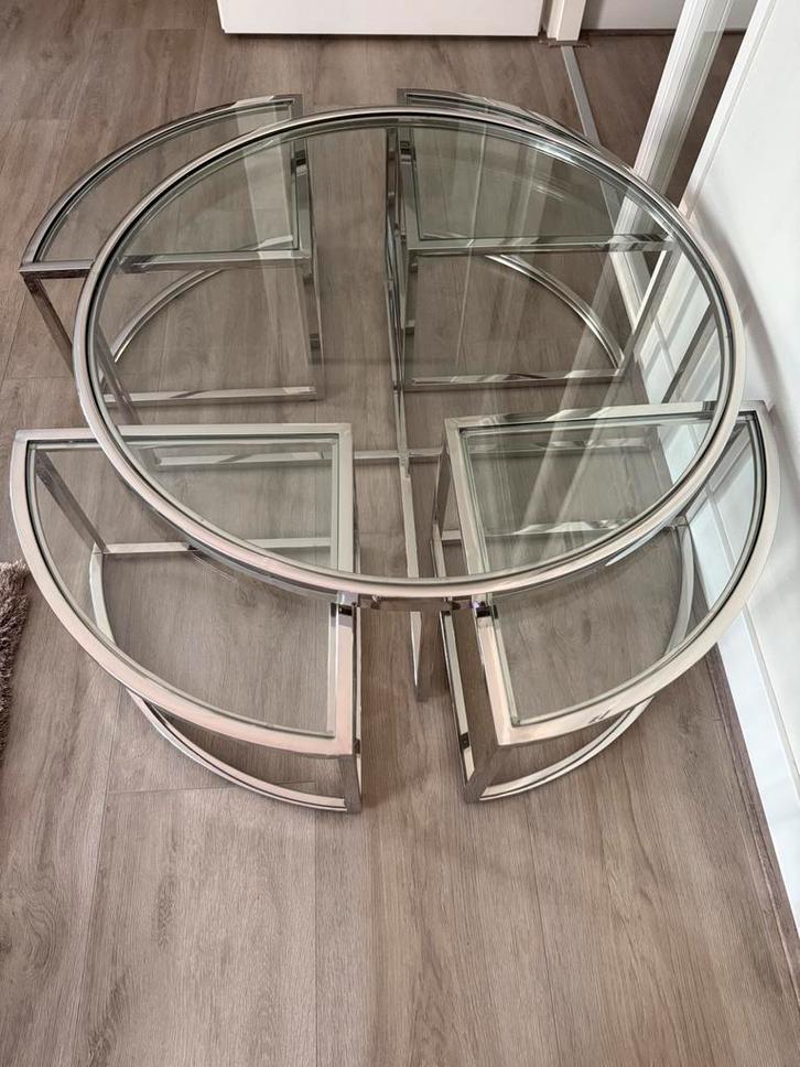 salontafel met uitschuifbare bijzettafel Zo goed als nieuw!, Huis en Inrichting, Tafels | Salontafels, Zo goed als nieuw, Minder dan 50 cm