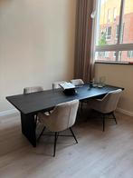 MASSIEF EIKENHOUTEN EETTAFEL - ZWART 260CM, Ophalen, 200 cm of meer, 50 tot 100 cm, Zo goed als nieuw