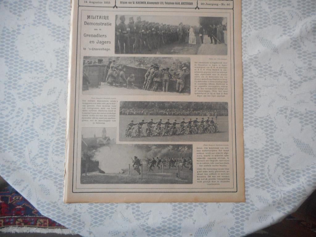 's-Gravenhage. Demonstratie Grenadiers en Jagers. 1915., Ophalen of Verzenden, Voor 1920, Nederland, Knipsel(s)