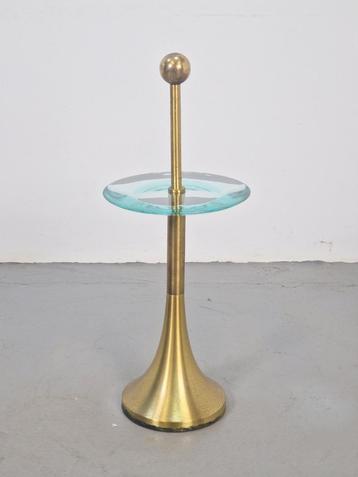 Vintage Fontana Arte Side Table messing glas 1960 Italy beschikbaar voor biedingen